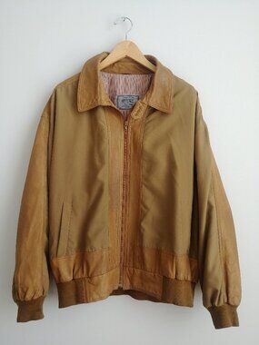Vintage Creations de Cuir Andre Leather Garments taupe brown bomber jack…